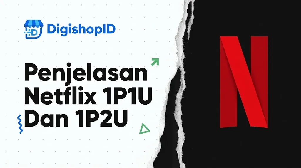 Banner panduan penjelasan Netflix 1P1U dan 1P2U DigishopID